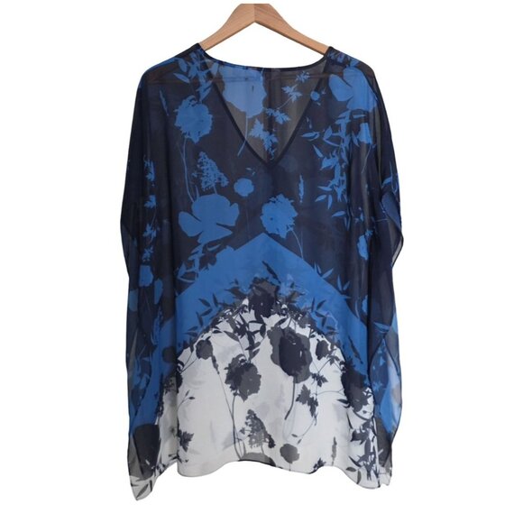 Women's - Ted Baker Lianna Bluebell Poncho-Style Swim Cover-Up, Size Small - Picture 6 of 7